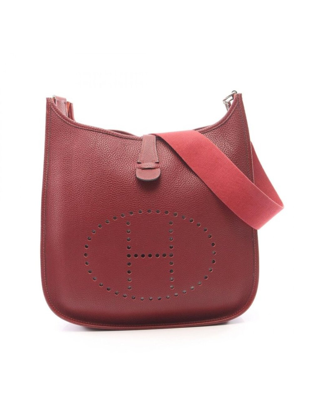 Hermes Shoulder Bag Evelyne I PM Red Leather